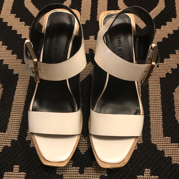 zara sandales blanches